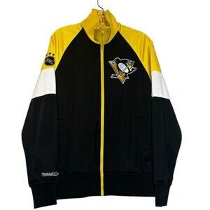 Pittsburgh Penguins Mitchell & Ness M Track Jacket Full Zip NHL Retro Black Gold